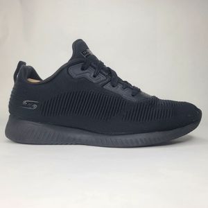Skechers Women's Bobs Sport Squad Tough Talk Sneaker Size 10 W Black Shoes Wide